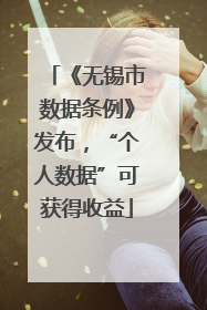 《无锡市数据条例》发布，“个人数据”可获得收益