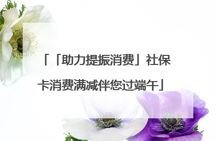 「助力提振消费」社保卡消费满减伴您过端午