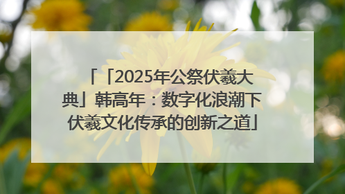 「2025年公祭伏羲大典」韩高年：数字化浪潮下伏羲文化传承的创新之道