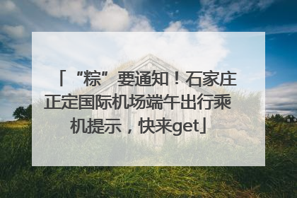 “粽”要通知！石家庄正定国际机场端午出行乘机提示，快来get