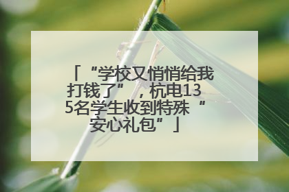 “学校又悄悄给我打钱了”，杭电135名学生收到特殊“安心礼包”