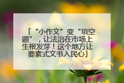 “小作文”变“填空题”，让法治在市场上生根发芽！这个地方让要素式文书入民心