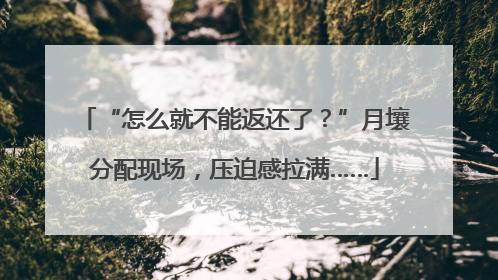 “怎么就不能返还了？”月壤分配现场，压迫感拉满……