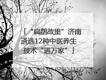 “扁鹊故里”济南遴选12种中医养生技术“进万家”