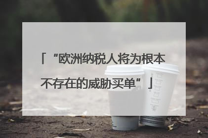 “欧洲纳税人将为根本不存在的威胁买单”