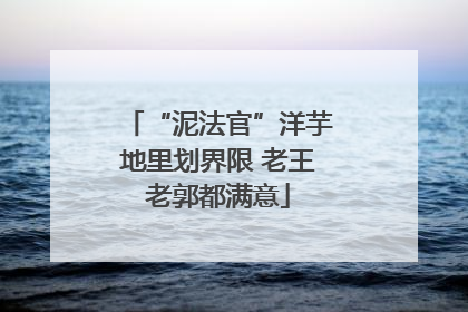 “泥法官”洋芋地里划界限 老王老郭都满意