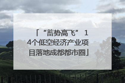 “蓄势高飞” 14个低空经济产业项目落地成都都市圈