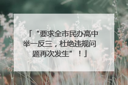 “要求全市民办高中举一反三，杜绝违规问题再次发生”！