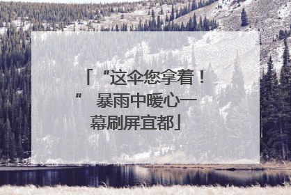 “这伞您拿着！” 暴雨中暖心一幕刷屏宜都