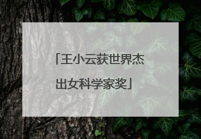 王小云获世界杰出女科学家奖