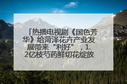 热播电视剧《国色芳华》给菏泽花卉产业发展带来“利好”，1.2亿枝芍药鲜切花绽放“国色芳华”