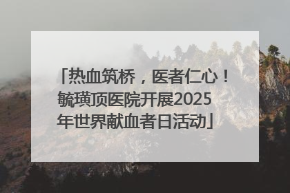 热血筑桥，医者仁心！毓璜顶医院开展2025年世界献血者日活动