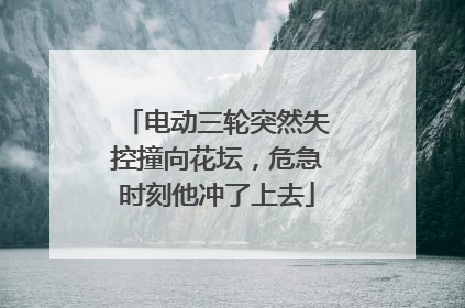 电动三轮突然失控撞向花坛，危急时刻他冲了上去