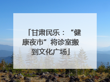 甘肃民乐：“健康夜市”将诊室搬到文化广场