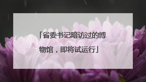 省委书记暗访过的博物馆，即将试运行