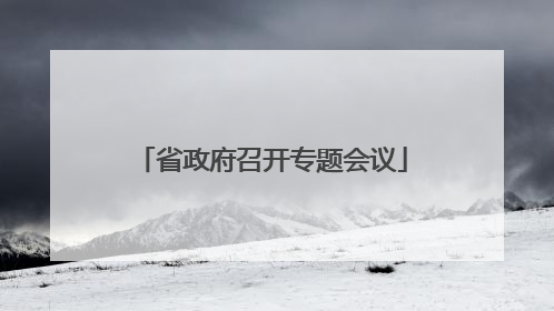 省政府召开专题会议