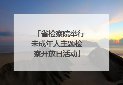 省检察院举行未成年人主题检察开放日活动