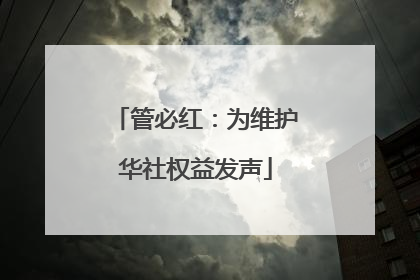 管必红：为维护华社权益发声
