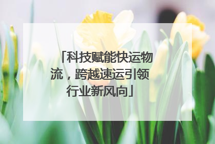 科技赋能快运物流，跨越速运引领行业新风向
