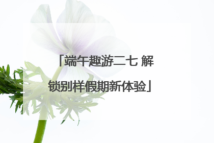 端午趣游二七 解锁别样假期新体验