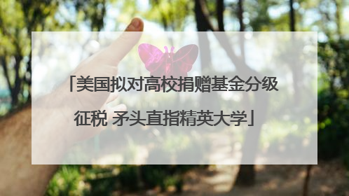 美国拟对高校捐赠基金分级征税 矛头直指精英大学