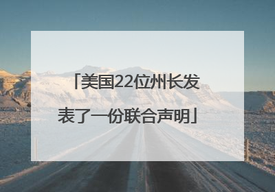 美国22位州长发表了一份联合声明