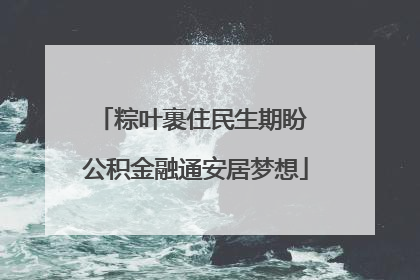 粽叶裹住民生期盼 公积金融通安居梦想