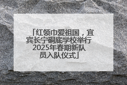 红领巾爱祖国，宜宾长宁硐底学校举行2025年春期新队员入队仪式