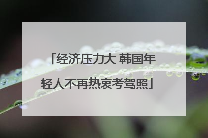 经济压力大 韩国年轻人不再热衷考驾照