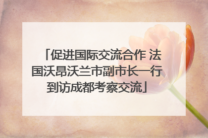 促进国际交流合作 法国沃昂沃兰市副市长一行到访成都考察交流