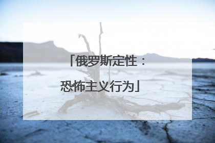 俄罗斯定性：恐怖主义行为