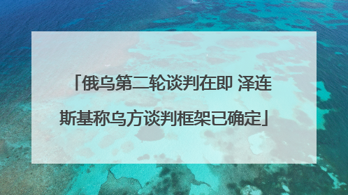 俄乌第二轮谈判在即 泽连斯基称乌方谈判框架已确定