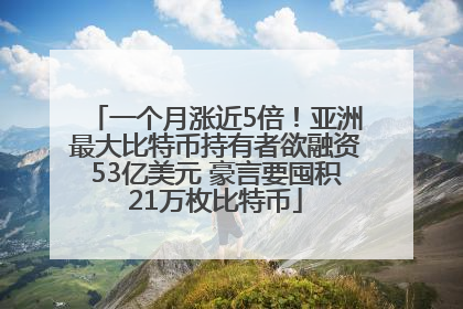 一个月涨近5倍！亚洲最大比特币持有者欲融资53亿美元 豪言要囤积21万枚比特币