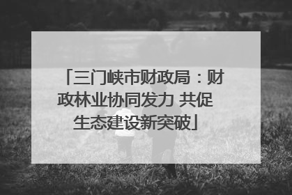 三门峡市财政局：财政林业协同发力 共促生态建设新突破