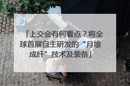 上交会有何看点？将全球首展自主研发的“月壤成纤”技术及装备