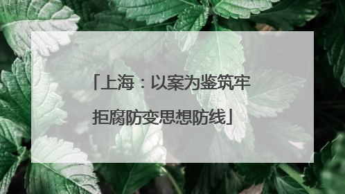 上海：以案为鉴筑牢拒腐防变思想防线