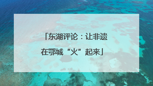 东湖评论：让非遗在鄂城“火”起来
