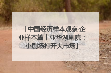 中国经济样本观察·企业样本篇︱亚华湖剧院：小剧场打开大市场
