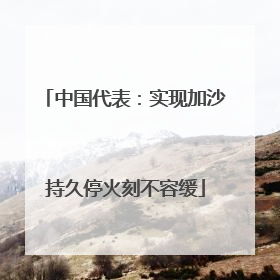 中国代表：实现加沙持久停火刻不容缓