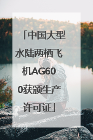 中国大型水陆两栖飞机AG600获颁生产许可证