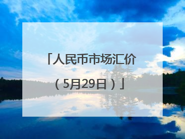 人民币市场汇价（5月29日）