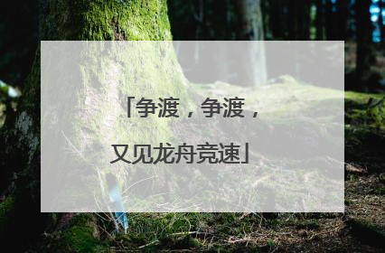 争渡，争渡，又见龙舟竞速