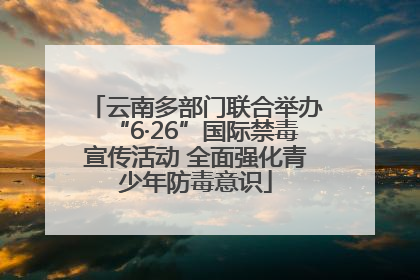 云南多部门联合举办“6·26”国际禁毒宣传活动 全面强化青少年防毒意识