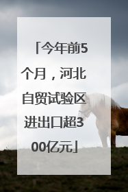 今年前5个月，河北自贸试验区进出口超300亿元
