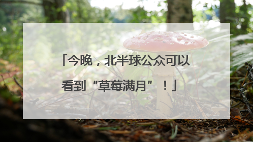今晚，北半球公众可以看到“草莓满月”！