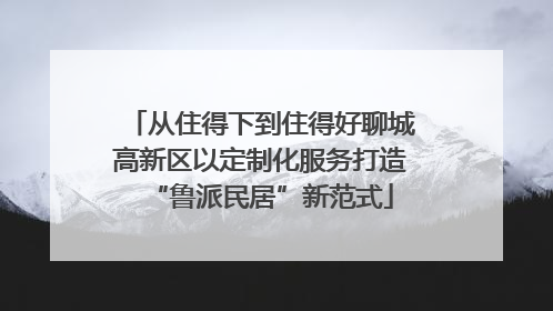 从住得下到住得好聊城高新区以定制化服务打造“鲁派民居”新范式