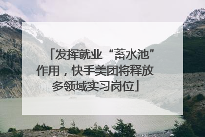 发挥就业“蓄水池”作用，快手美团将释放多领域实习岗位