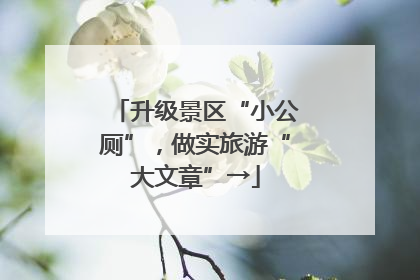 升级景区“小公厕”，做实旅游“大文章”→