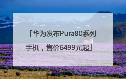 华为发布Pura80系列手机，售价6499元起