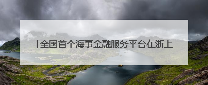 全国首个海事金融服务平台在浙上线 破解航运融资“双重困境”